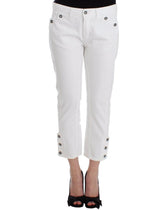Ermanno Scervino White Cropped Jeans Denim Pants Branded Capri - 42 | S - Jeans