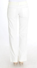 Ermanno Scervino White Striped Straight Fit Pants - IT42|M - Trousers