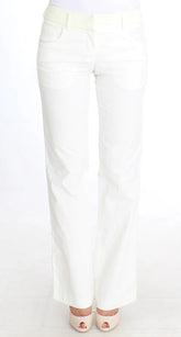 Ermanno Scervino White Striped Straight Fit Pants - IT42|M - Trousers
