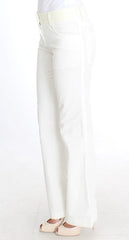 Ermanno Scervino White Striped Straight Fit Pants - IT42|M - Trousers