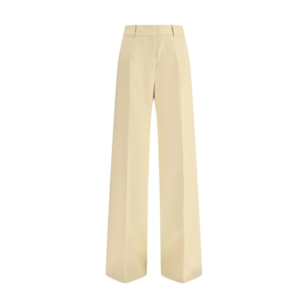 Ermanno Scervino Yellow Fleece Wool Dress Pants