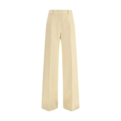 Ermanno Scervino Yellow Fleece Wool Dress Pants
