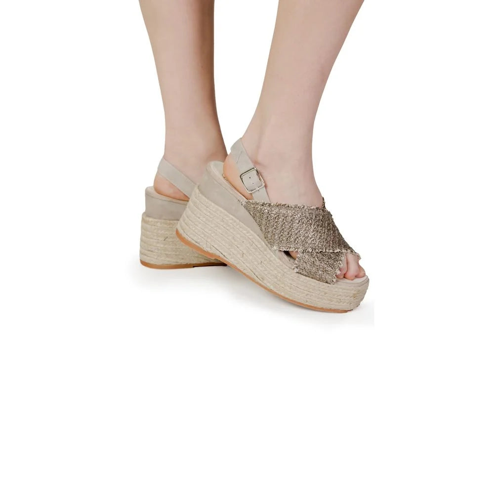 Espadrilles Bronze Cotton High Heel Pumps - EU36/US6