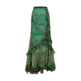Etro Bicolor Silk Long Skirt - IT42 | L