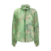 Etro tofarget silkemønstret skjorte