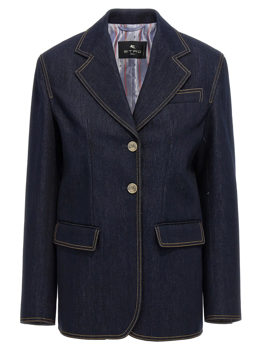 Etro Blue Cotton Blazer - IT38
