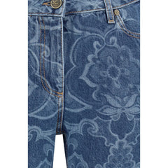 Etro Blue Cotton Flared Jeans