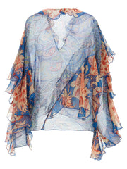 Etro Blue Silk Blouse