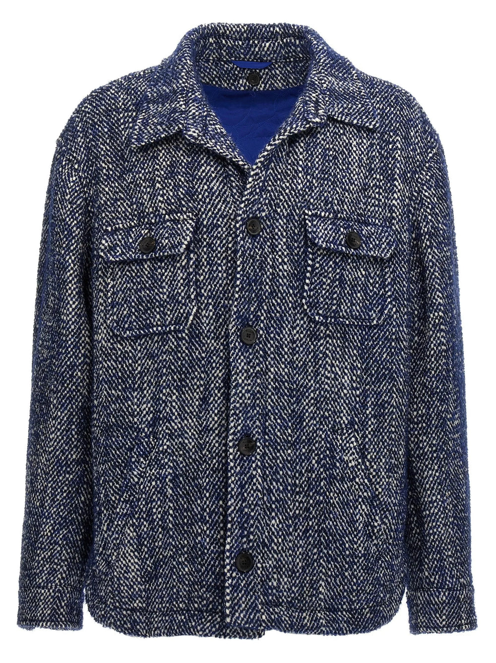 Etro Blue Wool Full-Length Jacket - L