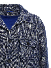 Etro Blue Wool Full-Length Jacket - L