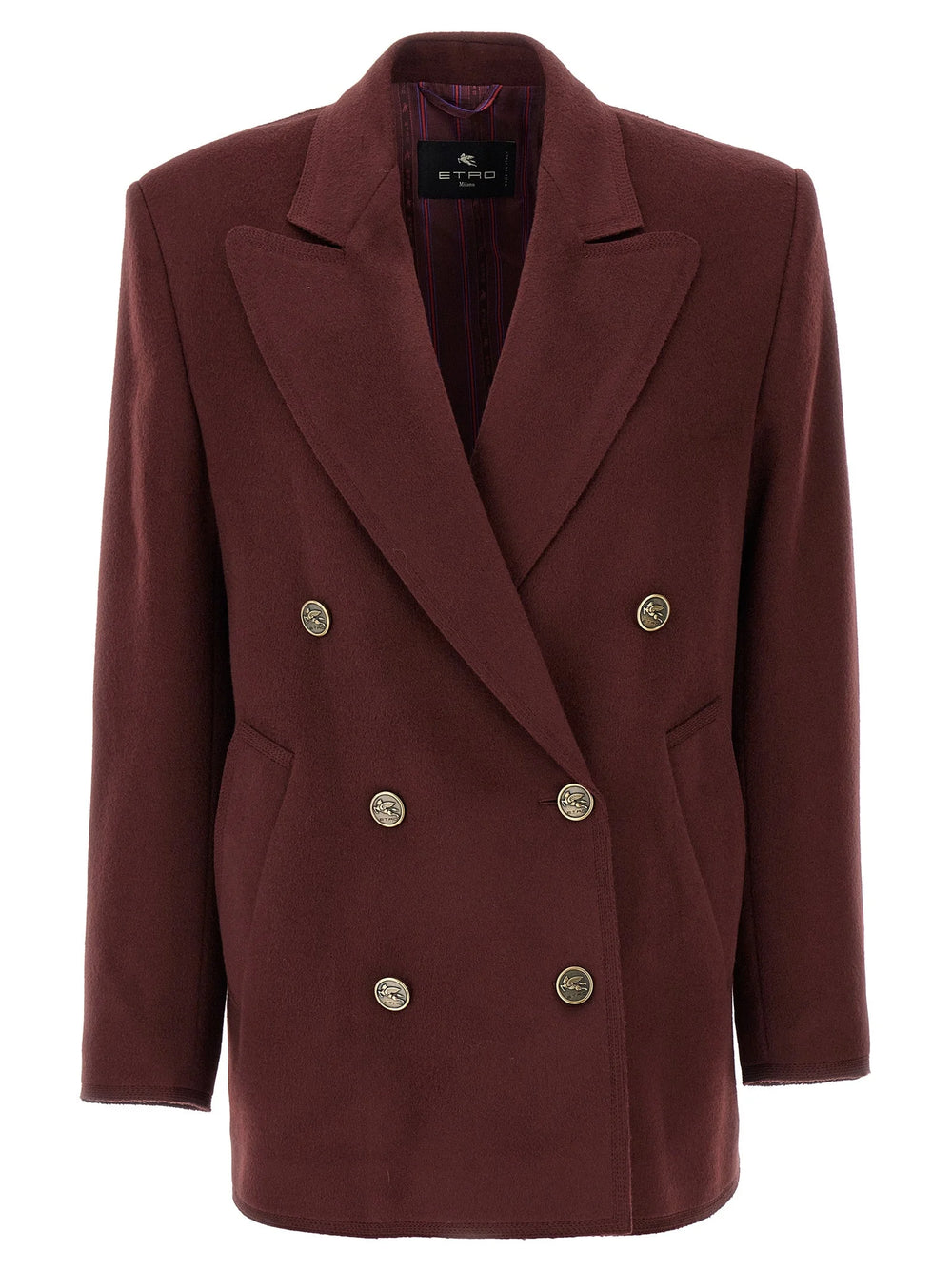 Etro Bordeaux Wool Blazer - IT36 | S