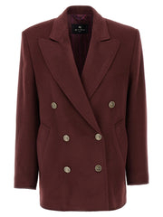 Etro Bordeaux Wool Blazer - IT36 | S
