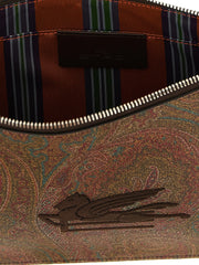 Etro Brown Cotton Clutch Bag