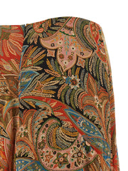 Etro Orange Silk Mini Skirt