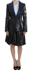 Exte Black Blue Two Piece Suit Skirt & Blazer - Skirt Suits