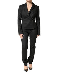 Exte Black Double Breasted Pants Blazer Jacket 2 Piece Suit - IT40|S