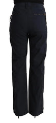 Exte Black High Waist Tapered Cotton Pants - IT50|3XL - Trousers