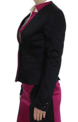 Exte Black Pink Stretch Blazer Jacket - IT40|S - Coats & Jackets
