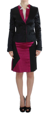 Exte Black Pink Two Piece Suit Skirt & Blazer - Skirt Suits