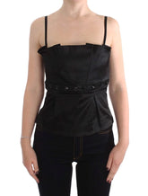 Exte Black Tank Party Evening Top Blouse - IT40|S - Tank Tops