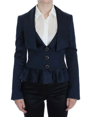 Exte Blue Three Button Single Breasted Blazer Jacket - IT40|S - Coats & Jackets