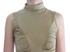 Exte Gold Nylon Turtleneck Top Blouse - IT44 | M - Sweaters