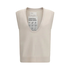 Extreme Cashmere Beige Cashmere Sleeveles Sweater - One Size