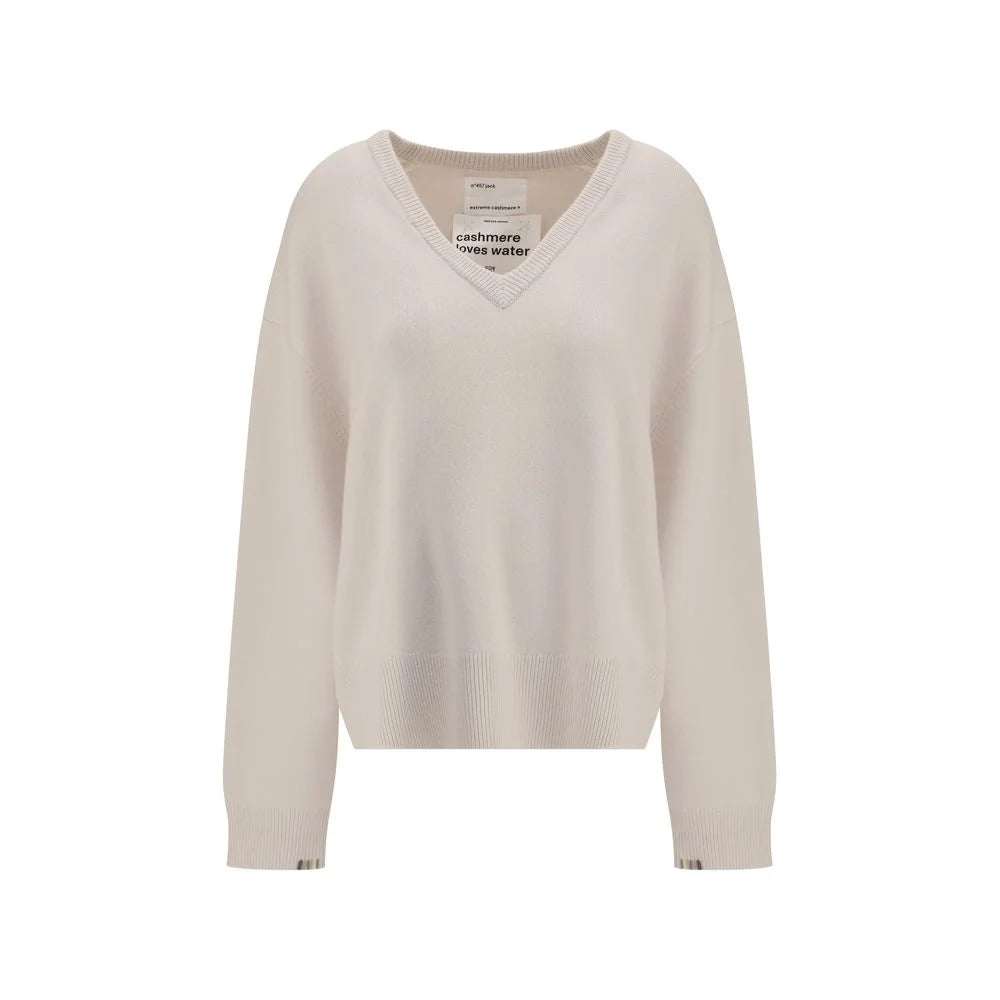Extreme Cashmere White Cashmere Cashmere Sweater - One Size