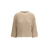 Fabiana Filippi Beige Fleece Wool Sweatshirt