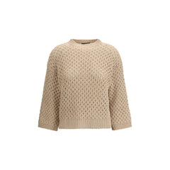 Fabiana Filippi Beige Fleece Wool Sweatshirt