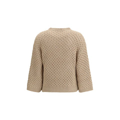 Fabiana Filippi Beige Fleece Wool Sweatshirt