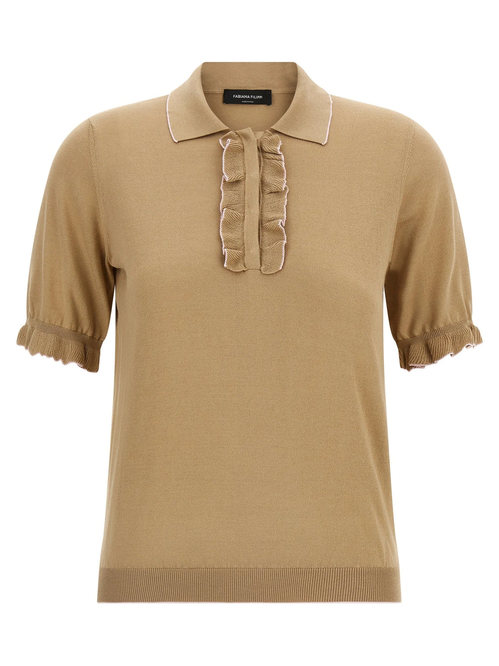 Fabiana Filippi Beige Silk Polo Shirt - IT42