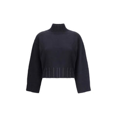 Fabiana Filippi Black Fleece Wool Sweater - IT40 | M