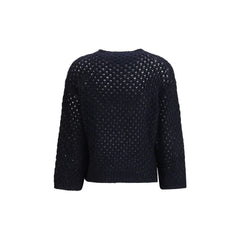 Fabiana Filippi Black Fleece Wool Sweatshirt