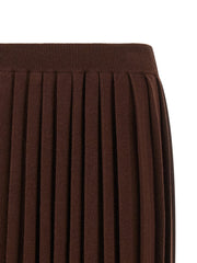 Fabiana Filippi Brown Virgin Wool Midi Skirt