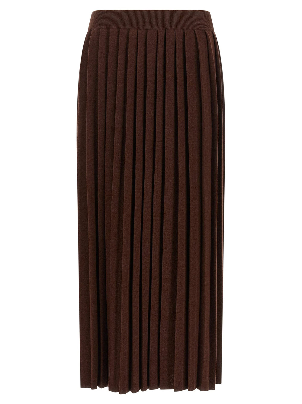 Fabiana Filippi Brown Virgin Wool Midi Skirt