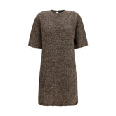 Fabiana Filippi Brown Wool Oves Aries Casual Dress