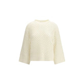 Fabiana Filippi Cream Fleece Wool Sweatshirt