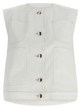 Fabiana Filippi White Cotton Sleeveless Jacket