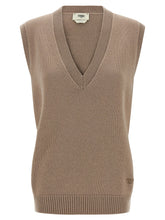Fendi Beige Cashmere Sleeveless Jacket