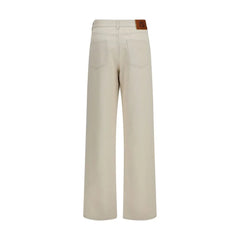 Jean Coupe Droite Beige en Coton Fendi - IT40 | M