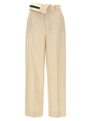 Fendi Beige Wool Casual Pants - IT44