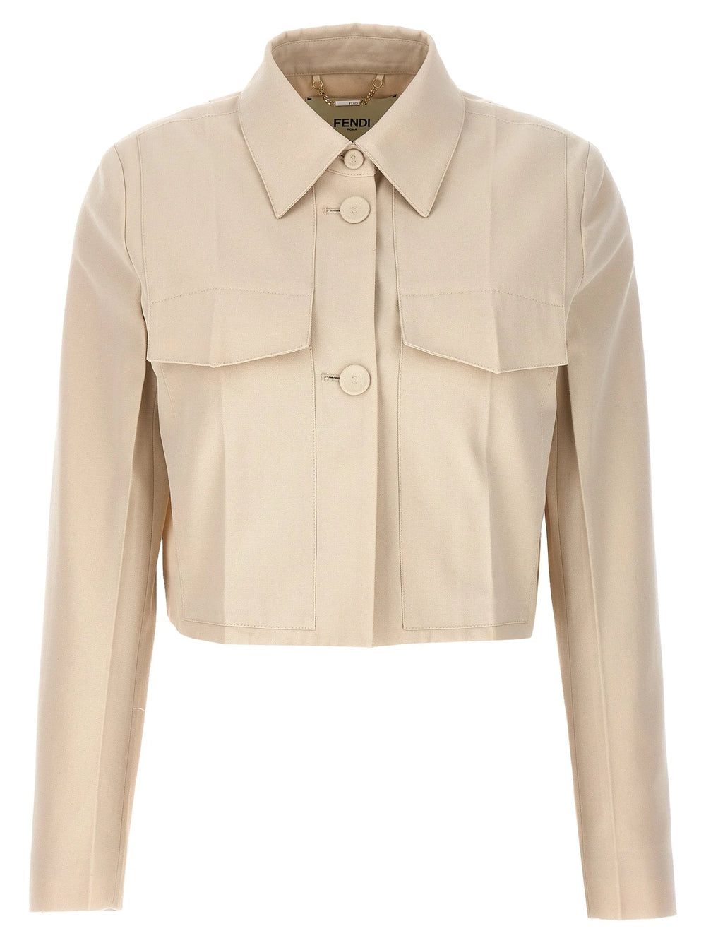 Fendi Beige Wool Full-Length Jacket