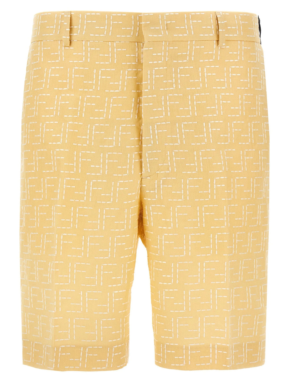 Fendi Bicolor Linen Bermuda Shorts