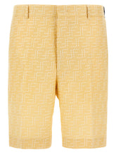 Fendi Bicolor Linen Bermuda Shorts