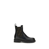Fendi Black Calf Leather Bos Taurus Ankle Boots - EU36/US6