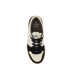 Fendi Black Calf Leather Bos Taurus Low Top Sneakers - Sneakers