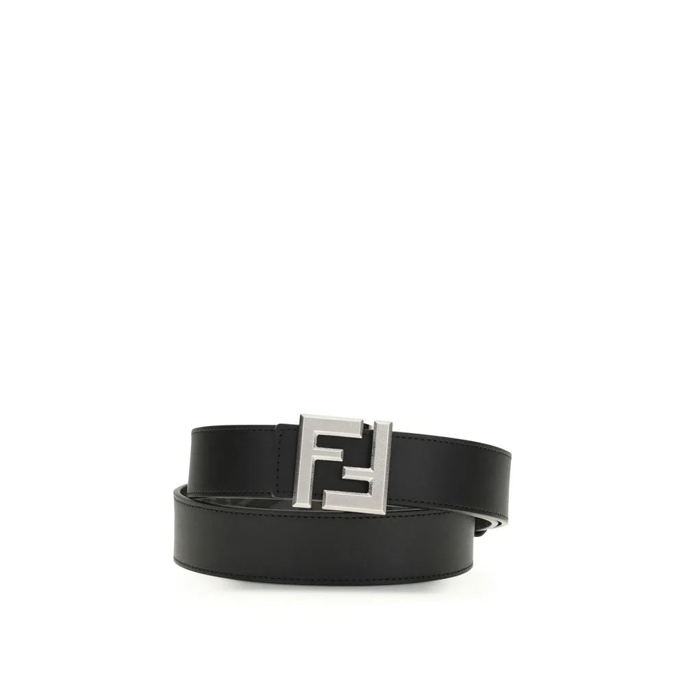 Fendi Black Calf Leather Bos Taurus Regular Belt