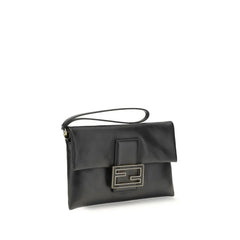 Fendi Black Calf Leather Bos Taurus Shoulder Bag