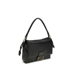 Fendi Black Calf Leather Bos Taurus Shoulder Bag